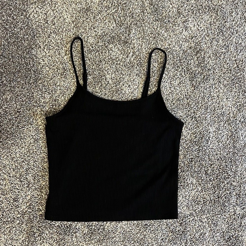 AMERICAN EAGLE Black Cropped Tank Top